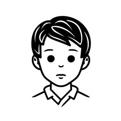 Boy portrait vector illustration isolated on transparent background