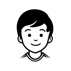 Boy portrait vector illustration isolated on transparent background