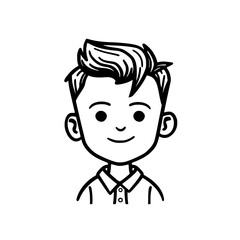 Boy portrait vector illustration isolated on transparent background
