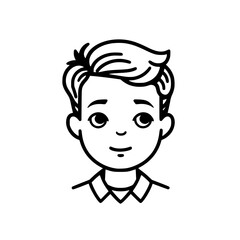 Boy portrait vector illustration isolated on transparent background