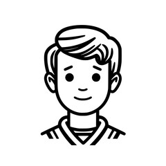 Boy portrait vector illustration isolated on transparent background