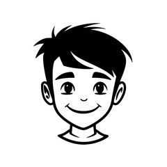 Boy portrait vector illustration isolated on transparent background