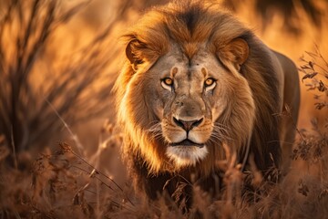 Majesty in Motion: Dynamic Lion Image