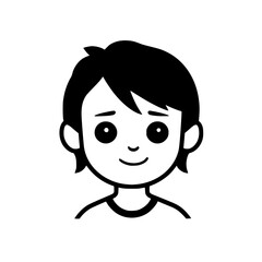 Boy portrait vector illustration isolated on transparent background