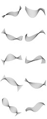 Abstract Wavy Line Set Collection