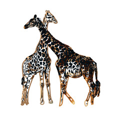 giraffe color sketch with transparent background