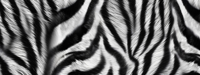 Fototapeta na wymiar Banner showcasing the distinctive texture of zebra skin, perfect for various creative projects