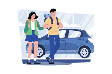 Car rental agent providing vehicles for exploration.