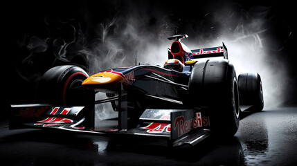 Naklejka premium Illustration of formula 1 race - AI generated image.