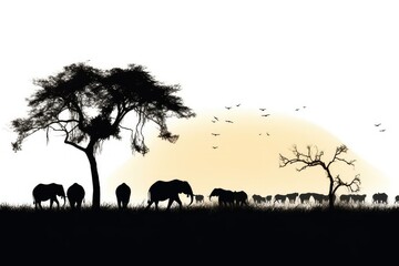 Fototapeta na wymiar animals silhouettes