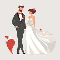 Man and woman wedding vector isolated
