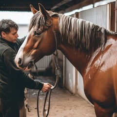 Obraz premium horse in stable