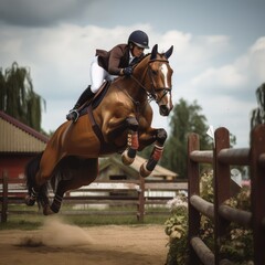 horse riding in the park