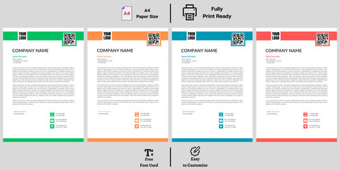 Fototapeta na wymiar Corporate modern letterhead design template. creative modern letterhead design template for your project. Printable A4 size, Template.