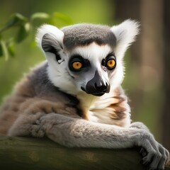 Obraz premium lemur on tree
