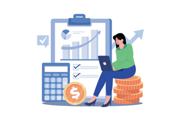 Accountant creating a financial plan for a small business.