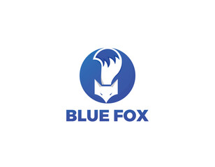 Clean Blue Fox Technology Business Logo Design Template