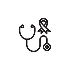 Care Health Stethoscope Outline Icon