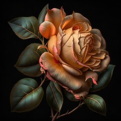rose petals on black