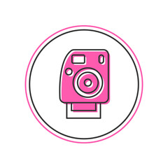 Filled outline Photo camera icon isolated on white background. Foto camera. Digital photography. Vector