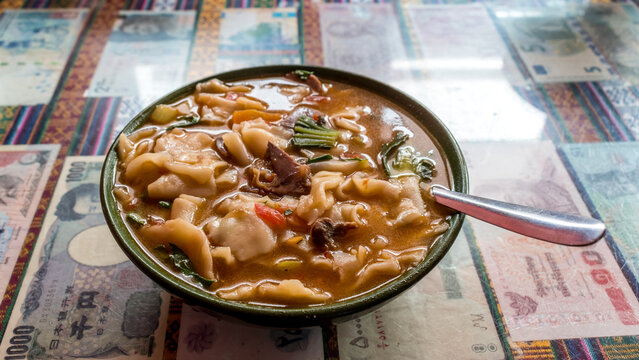 Mcleodganj, Dharamshala - The Thenthuk Soup Recipe is a Tibetan Style delicacy with noodles.
