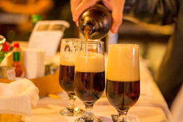 glass of beer on table