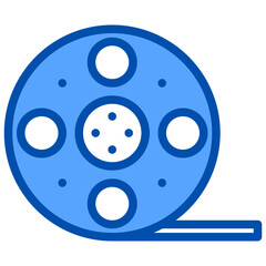 Movie real blue outline icon