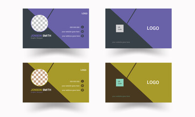 Set of modern business card print templates.Vector creative business card template with triangles,Blue modern creative business card.

