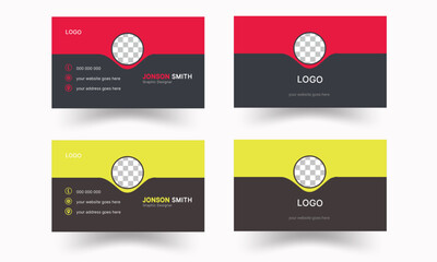 Set of modern business card print templates.Vector creative business card template with triangles,Blue modern creative business card.
