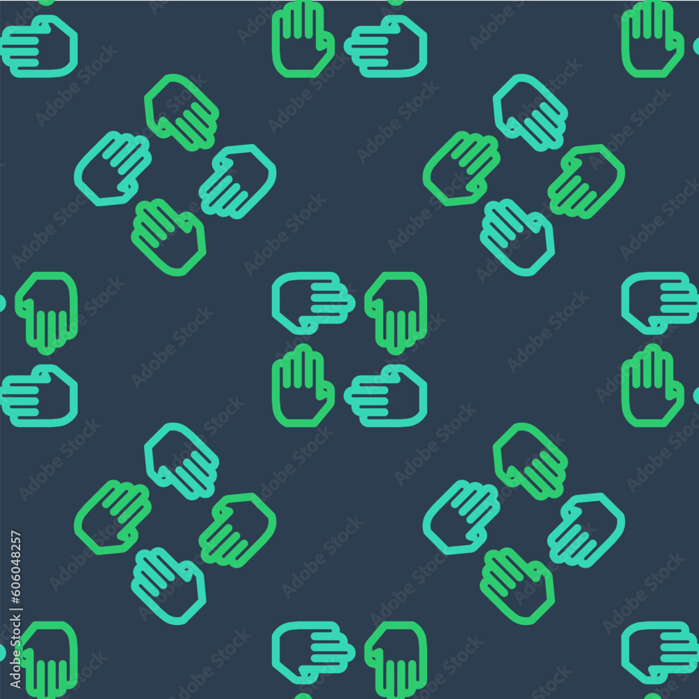 Aufkleber line project team base icon isolated seamless pattern on blue background. business analysis and plan