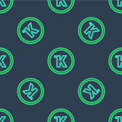 Line Kelvin icon isolated seamless pattern on blue background. Vector