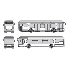 bus car outline, year 2000, isolated white background, part 2