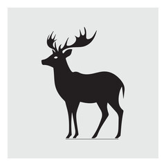 silhouette of reindeer. Vector illustration.