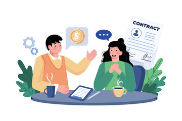 Job seekers negotiate salary and other benefits.