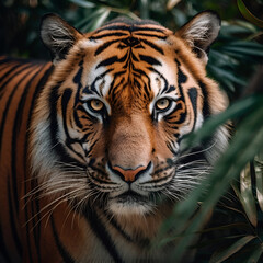 Portrait of a Sumatran Tiger (Panthera tigris sumatrae)