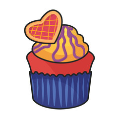 Cupcake vector icon.Color vector icon isolated on white background cupcake.
