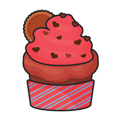 Cupcake vector icon.Color vector icon isolated on white background cupcake.