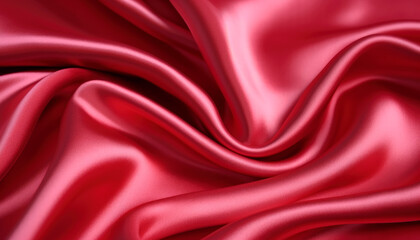 Smooth elegant red silk or satin luxury cloth texture can use as abstract background.AI generated.