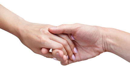 Man and woman holding hands, cut out