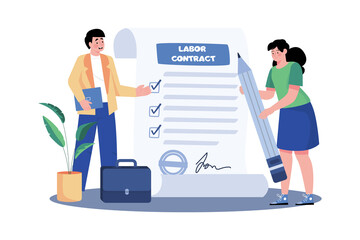 Recruiters sign employment contracts with selected candidates.