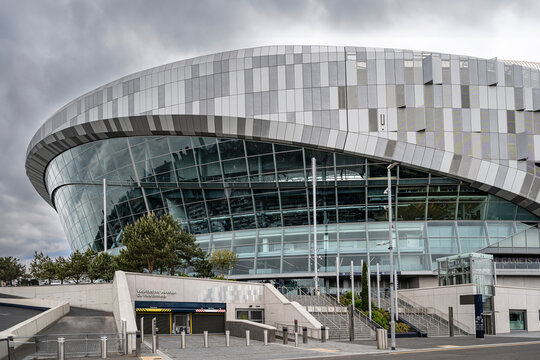 Tottenham Hotspur's new White Hart Lane stadium with cloudy skies overhead