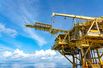 Offshore oil and gas wellhead remote platform which produced raw material for sent to onshore...