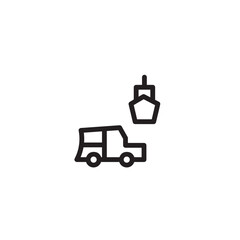 Boat Car Sea Outline Icon