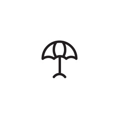 Umbrella Sand Sea Outline Icon