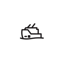 Naklejka premium Boat Cruise Sea Outline Icon