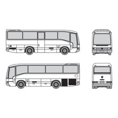 bus car outline, year 1998, isolated white background, part 2