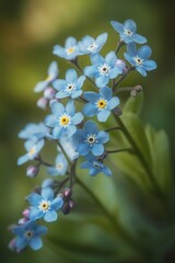 Pastel blue forget-me-nots wall art