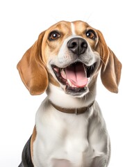 Photo of a beagle puppy in a happy mood
