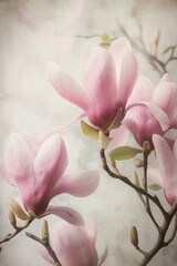 Obraz premium pink flowers on a wooden background