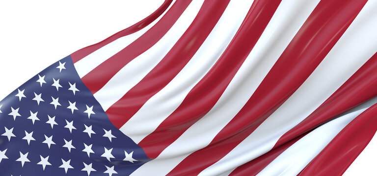 Dynamic National Symbol: 3D USA Flag Represents Strength and Freedom
